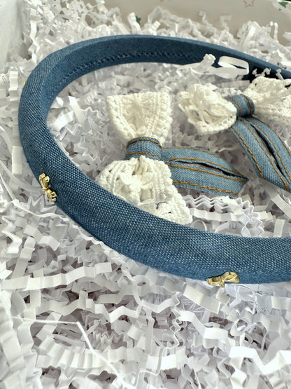 Blue Denim Gift Box – Custom Aesthetic for Friend – Set for Women, Teen Girls – Personalized Gift for Her – Cute Stationery & Accessories