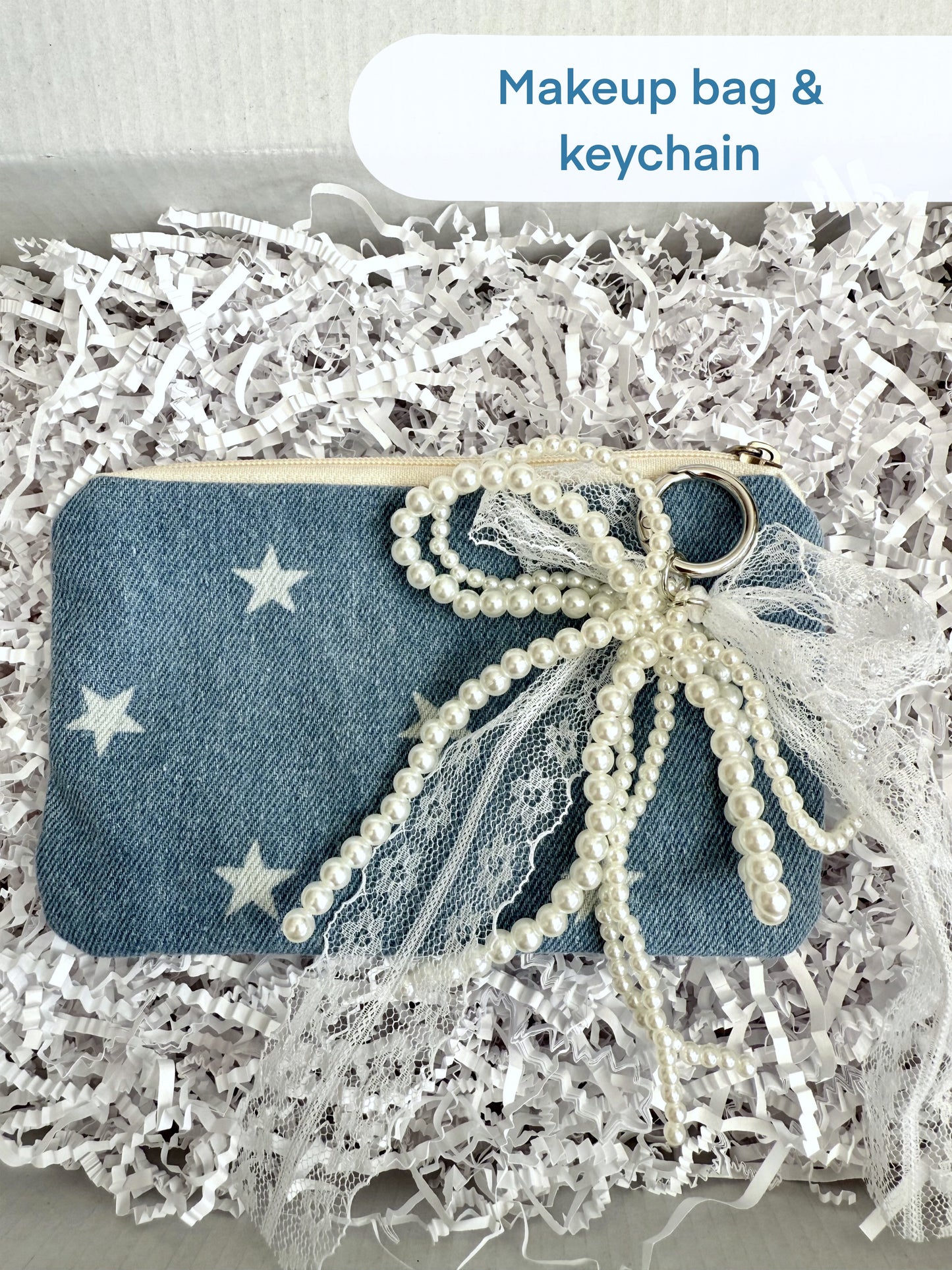 Blue Denim Gift Box – Custom Aesthetic for Friend – Set for Women, Teen Girls – Personalized Gift for Her – Cute Stationery & Accessories