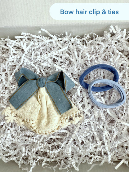 Blue Denim Gift Box – Custom Aesthetic for Friend – Set for Women, Teen Girls – Personalized Gift for Her – Cute Stationery & Accessories