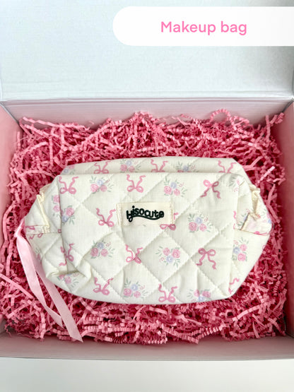 Pink Bow Aesthetic Gift Box – Custom Cute Box for Friend – Self Care for Women, Teen Girls– Kawaii Gift for Her–Personalized Accessories Set