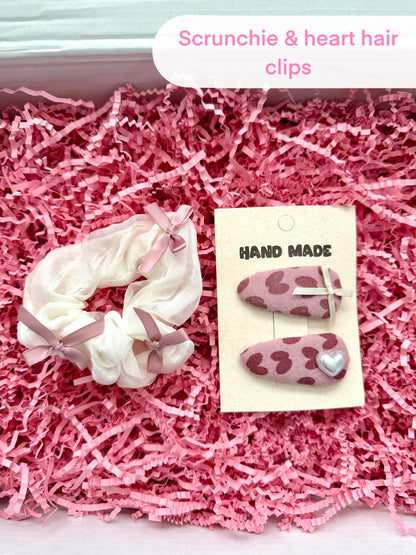 Pink Heart Aesthetic Gift Box for Women & Teen Girls - Cute Kawaii Self Care Set - Valentine’s Day Gift for Her - Birthday, Friendship