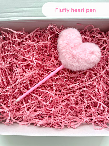 Pink Heart Aesthetic Gift Box for Women & Teen Girls - Cute Kawaii Self Care Set - Valentine’s Day Gift for Her - Birthday, Friendship