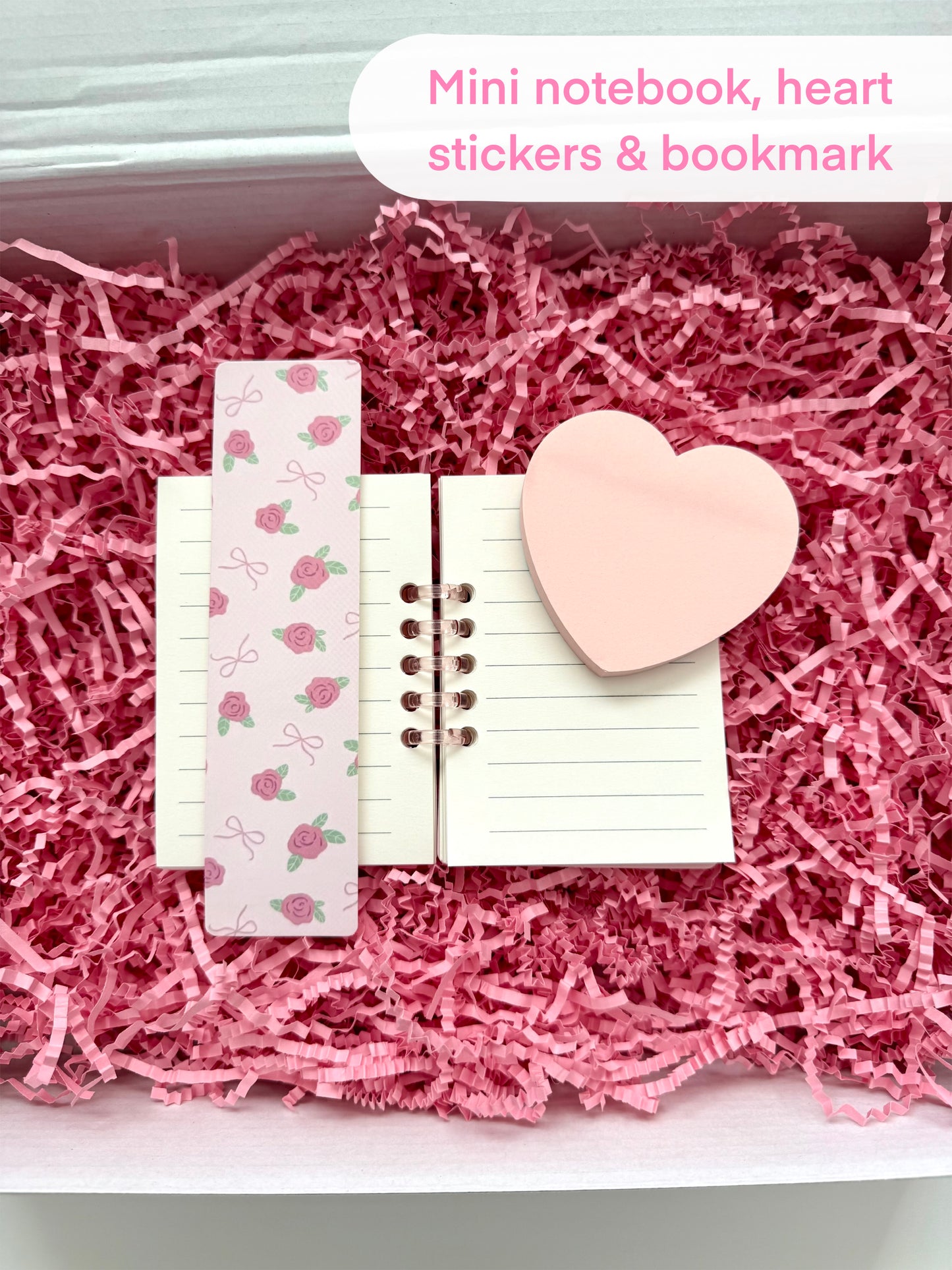 Pink Heart Aesthetic Gift Box for Women & Teen Girls - Cute Kawaii Self Care Set - Valentine’s Day Gift for Her - Birthday, Friendship
