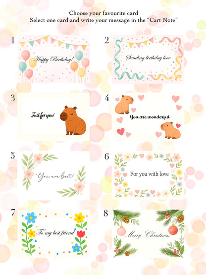 Capybara Gift Set – Plush Bracelet & Stationery, Kawaii Style