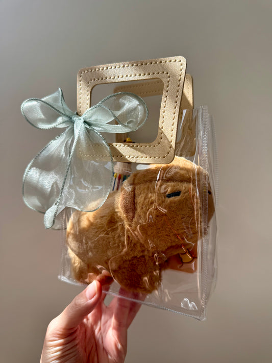 Capybara Gift Set – Plush Bracelet & Stationery, Kawaii Style