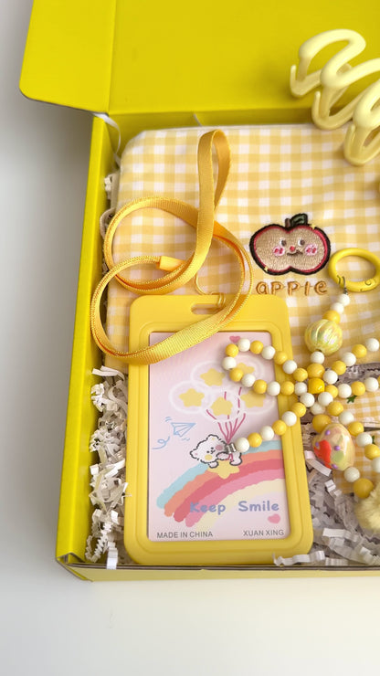 Yellow Sunshine Gift Box – Personalized Aesthetic Gift Set for Women, Teen Girls, Friend, Daughter – Cute Surprise Present for Her, Birthday